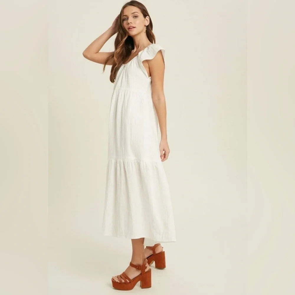 Button Down White Dress - Picture 2 of 4